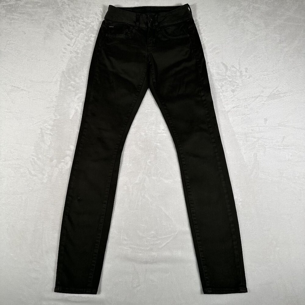G Star Raw Jeans Women Size W25 L32 Olive Green Skinny 100% Cotton 5-Pockets GUC